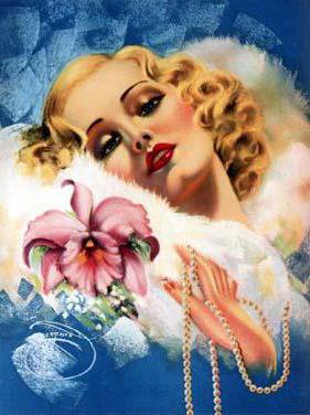 ретро - красота, девушка, одиночество, любовь, картина - оригинал