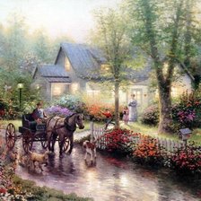 Схема вышивки «Праздник Света от Томаса Кинкейда (Thomas Kinkade)»