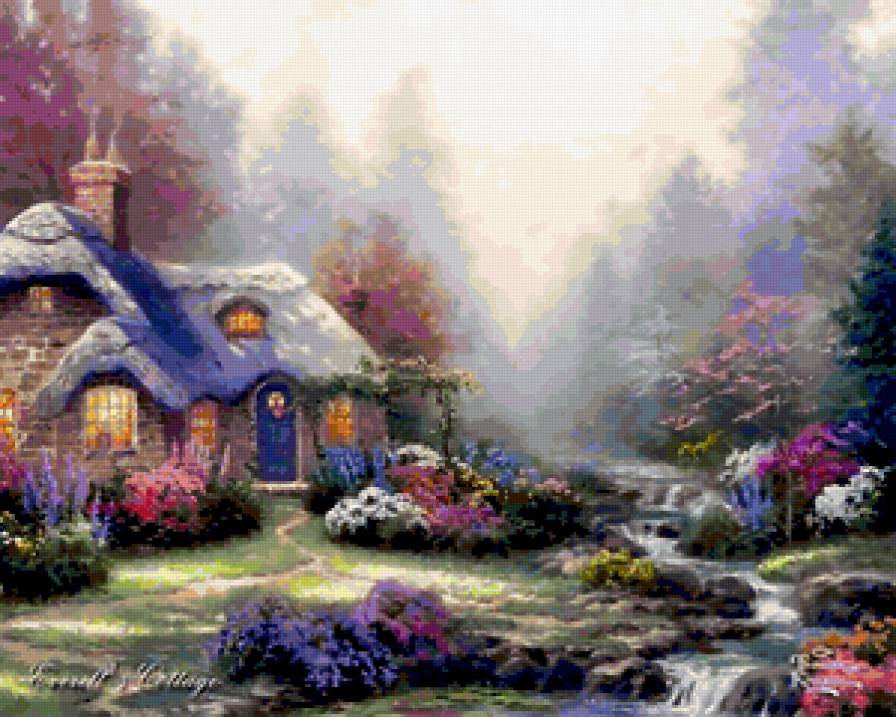 Праздник Света от Томаса Кинкейда (Thomas Kinkade) - дом, природа - предпросмотр