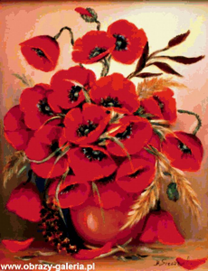 маки - цветы, ваза, букет - предпросмотр