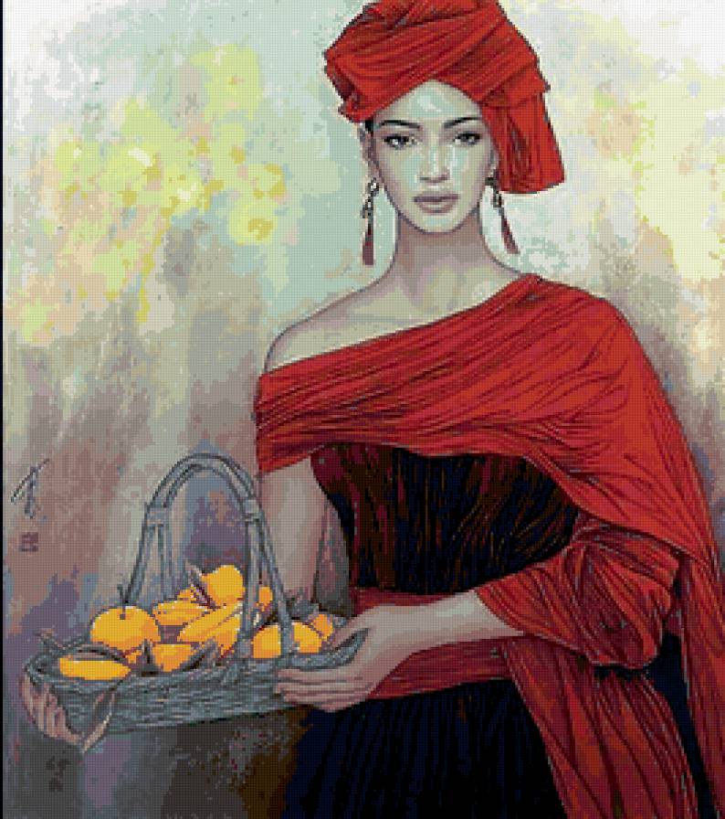 №188102 - живопись, девушка, искусство, картина - предпросмотр