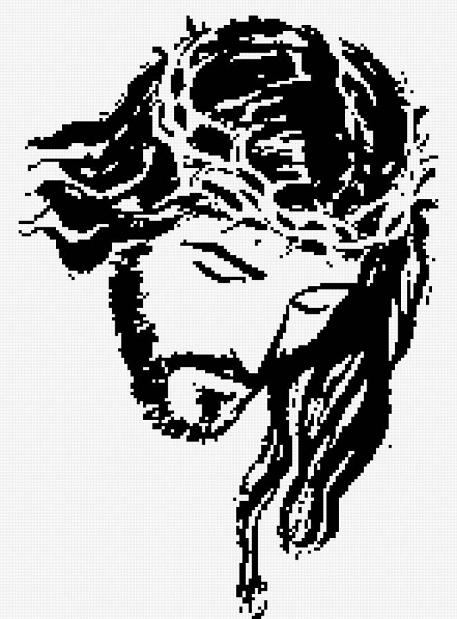 Лик Христа - монохром, религия, иисус, иконы - предпросмотр