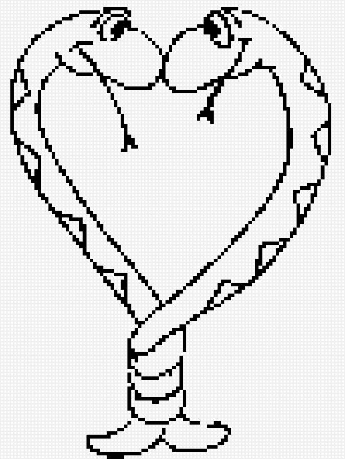 змеюки - сердце, детские, монохром, змеи - предпросмотр