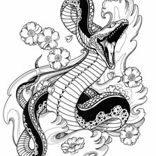 Схема вышивки «эскиз змеи»