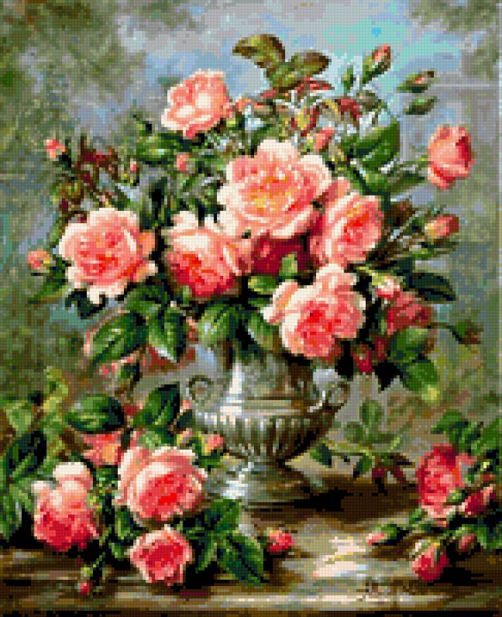 Розы в вазоне - розы - предпросмотр