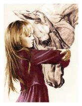 Оригинал схемы вышивки «Девочка с лошадью» (№188400)