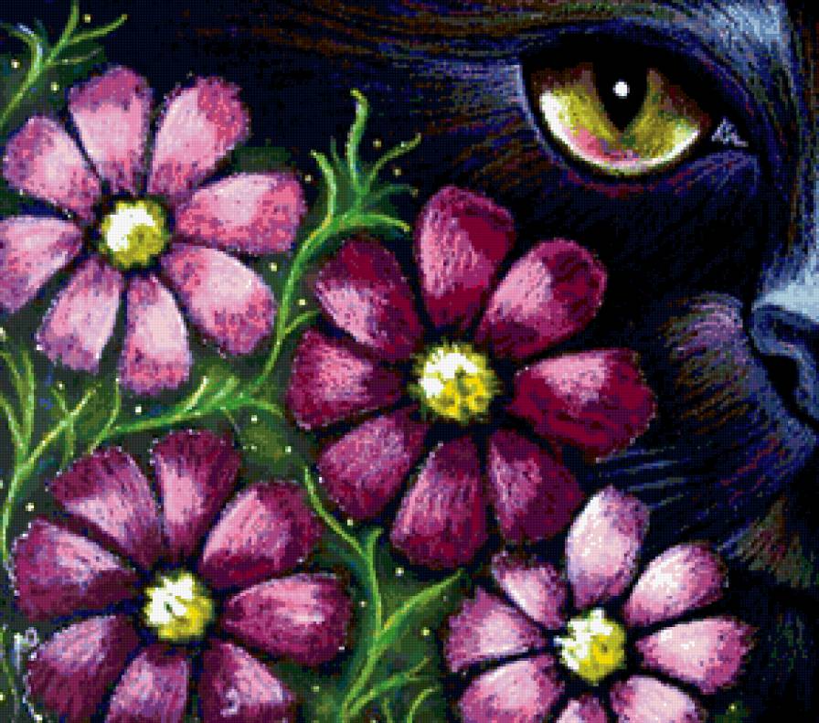 коты - цветы, кот - предпросмотр