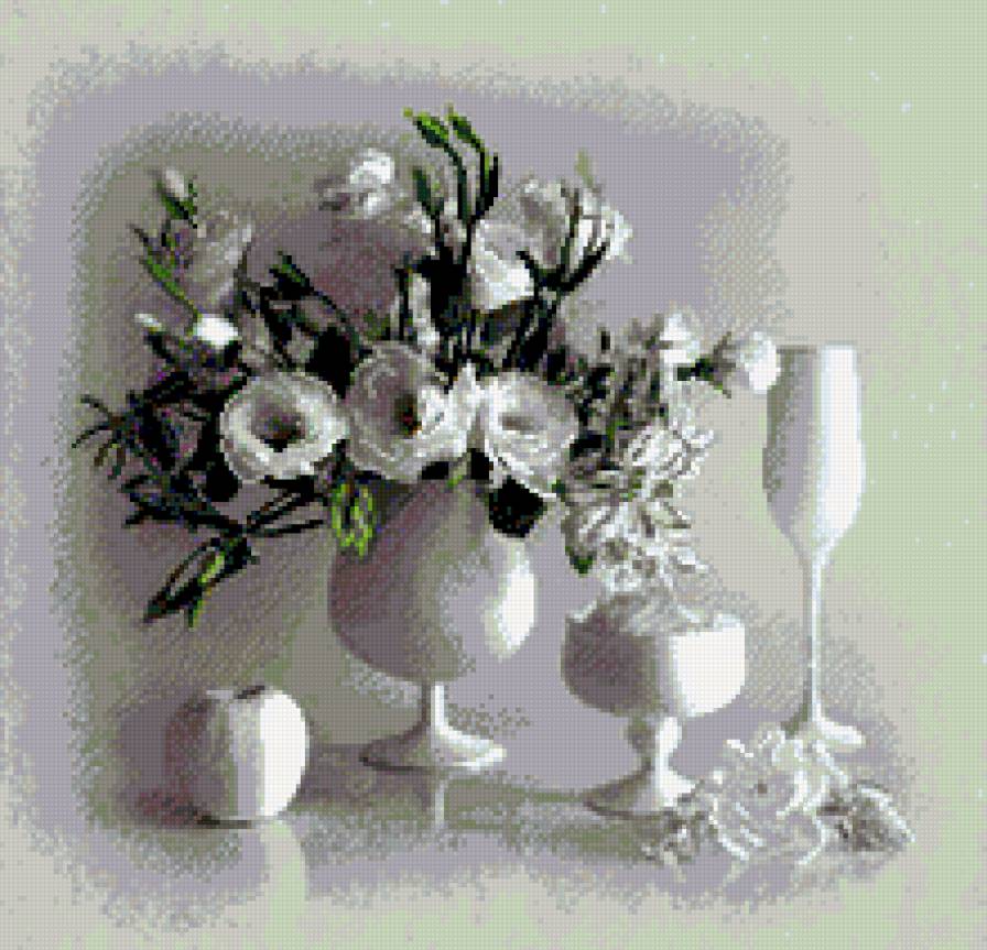 Десерт для снегурочки - бокалы, букет - предпросмотр