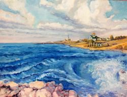 "ТАМ ВДАЛИ ХЕРСОНЕС" - Юрий Слащев - картина, искуство - оригинал