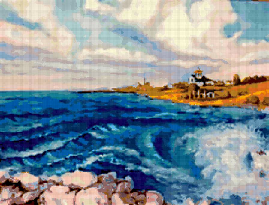 "ТАМ ВДАЛИ ХЕРСОНЕС" - Юрий Слащев - картина, искуство - предпросмотр