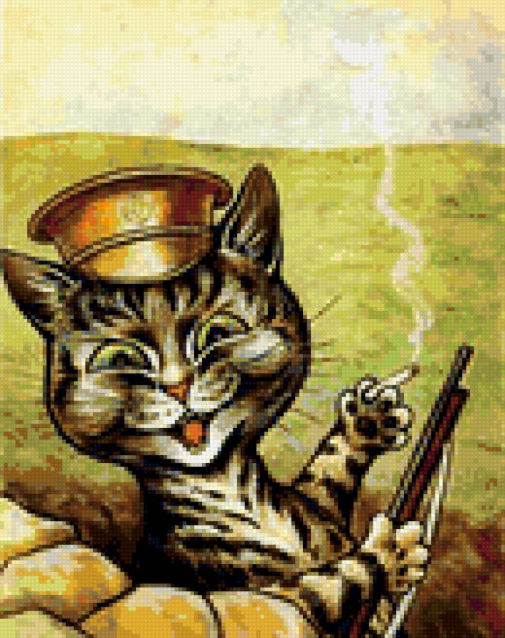 Полосатый озорник. - кот, юмор, животные, кошка, картинка - предпросмотр