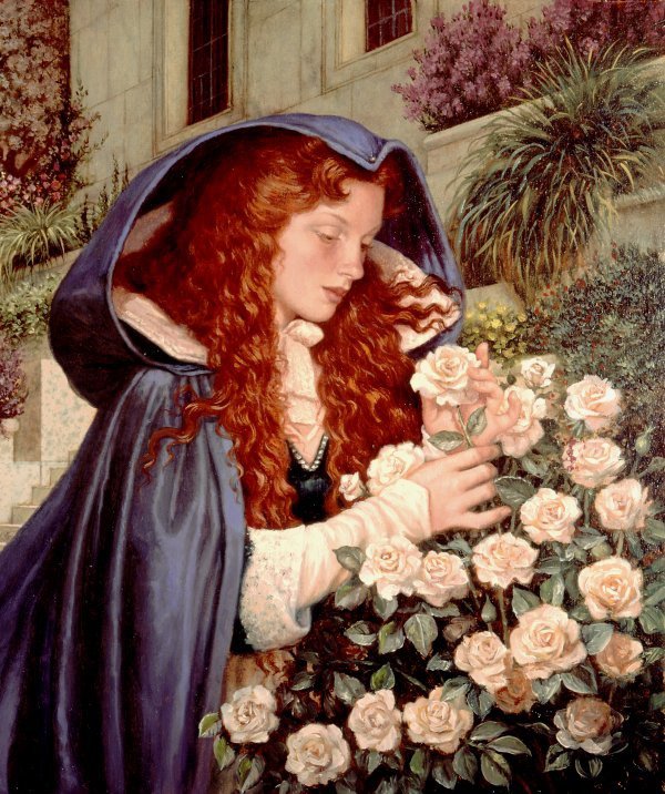 Девушка с розами - женские образы, девушка, портрет, картина - оригинал