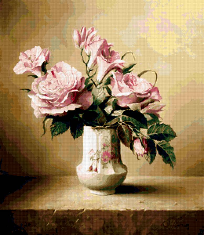 №189336 - розы, картина, букет, цветы - предпросмотр