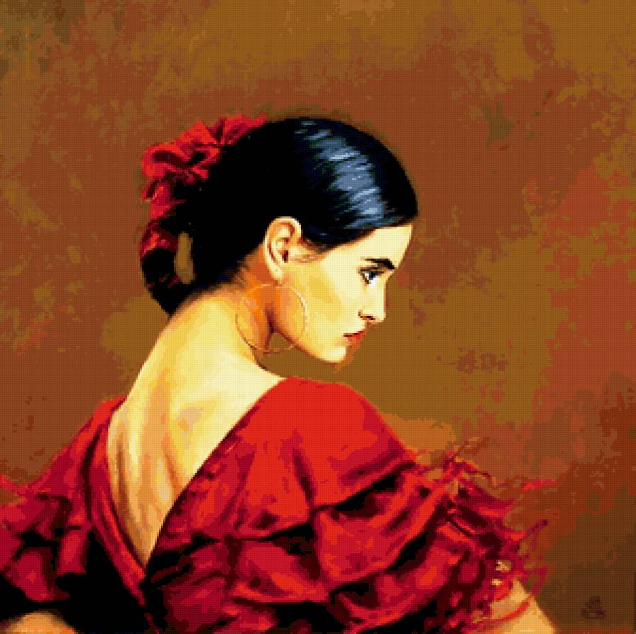 Кармен - девушка, женские образы, картина, портрет - предпросмотр