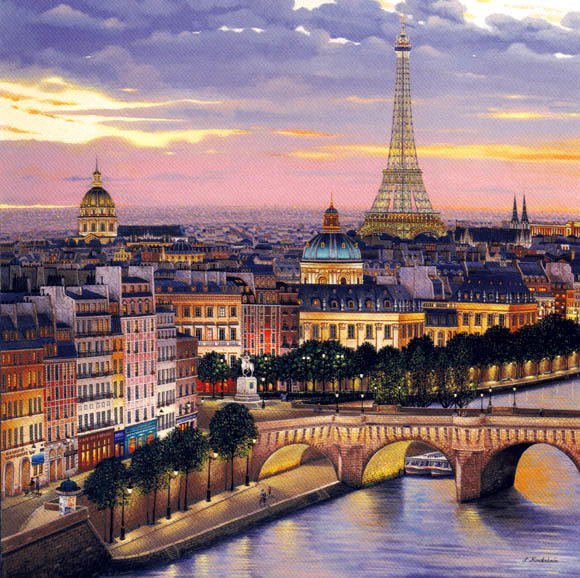 Париж - город, улица, мост, башня, река - оригинал
