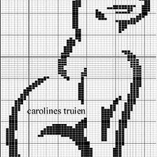 Схема вышивки «Чёрно-белая кошка»