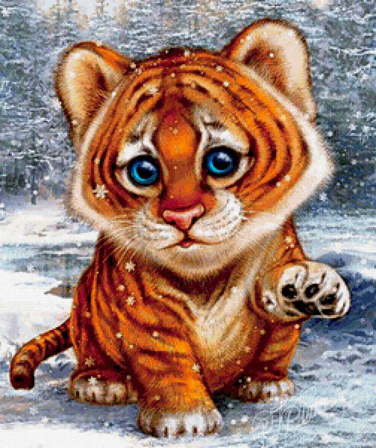 милый тигренок - тигры, животные - предпросмотр