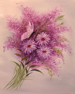 Розовый букет - цветы, цветочки, бабочка, букеты, красота, растения, бук, флора, природа - оригинал