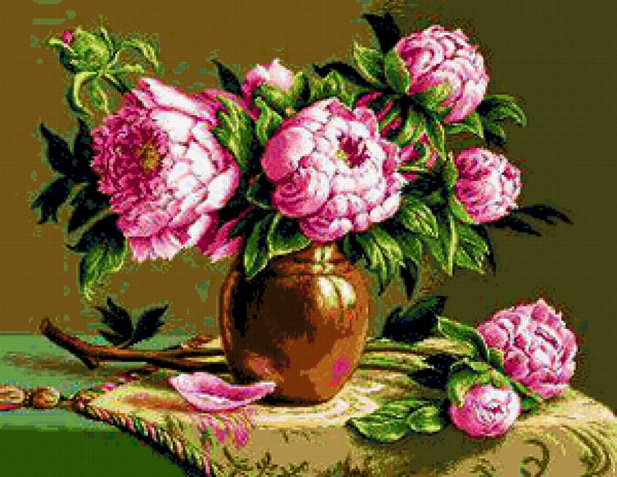 Букет пионов - весенние цветы, букет, пионы, флора, букеты, кра, пион, растения, цветок - предпросмотр