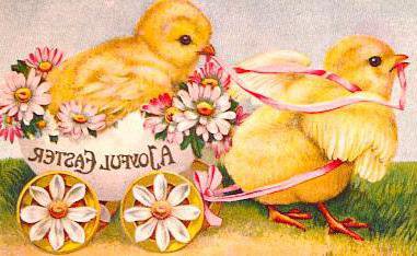 Цыплята - весна, птички, ромашка, букетик, цыплята, фиалки, фиалка, цветы, ромашки - оригинал