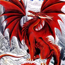 Оригинал схемы вышивки «красный дракон» (№189908)