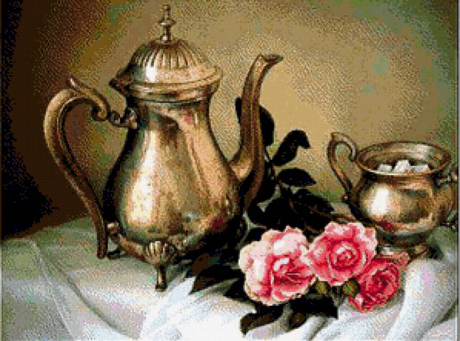 897897 - цветок, кувшин, роза, цветы, розы, сахар, букет, серебро - предпросмотр