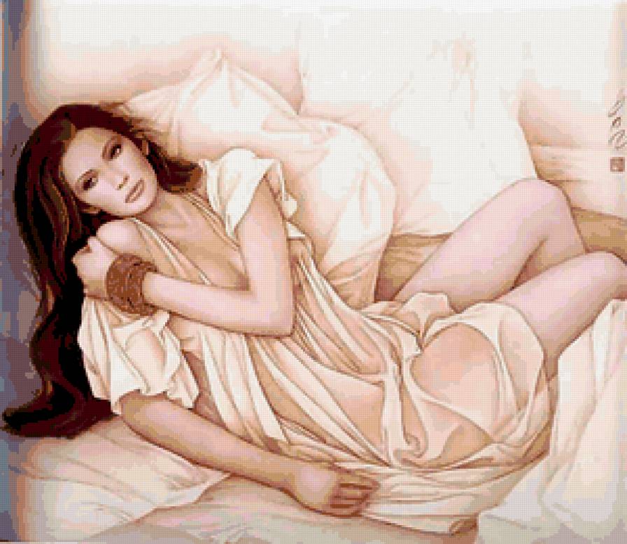 №190129 - картина, девушка, искусство, живопись - предпросмотр