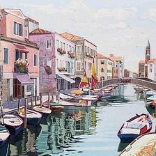 Оригинал схемы вышивки «городской пейзаж. Венеция» (№190181)