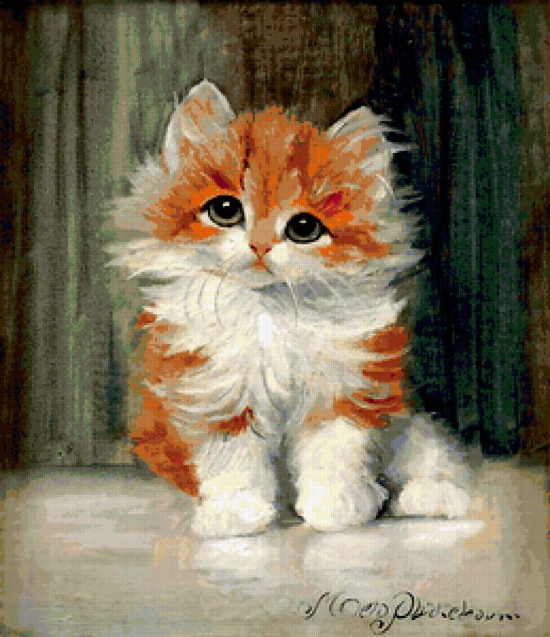 Рыжик - кошки, животные, картина - предпросмотр