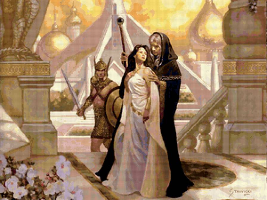 №190398 - воин, девушка, колдун - предпросмотр