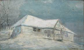 house - winter, village - оригинал