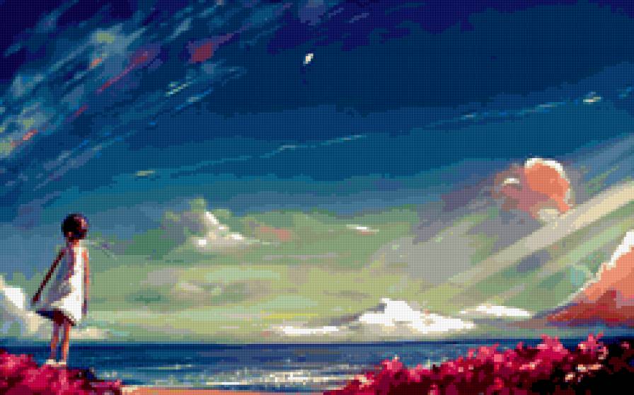 на берегу - природа, море, дети - предпросмотр