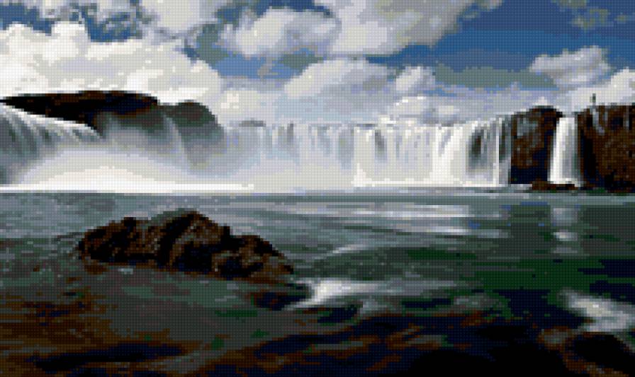 водопады - горы, лес, природа, река - предпросмотр