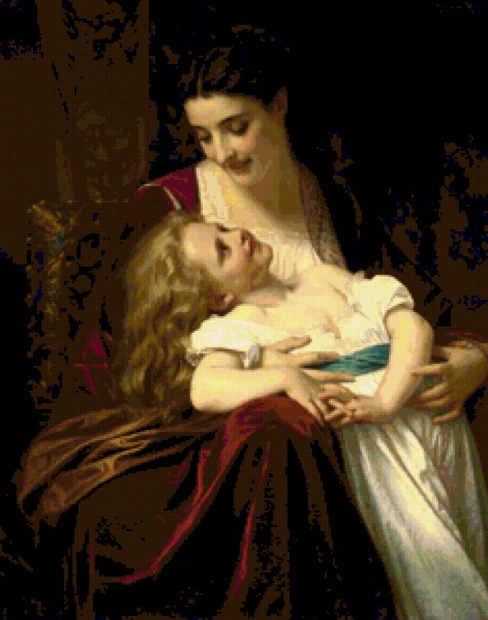 Любовь матери - мама, ребенок, малыш, живопись, материнство, мать, дети - предпросмотр