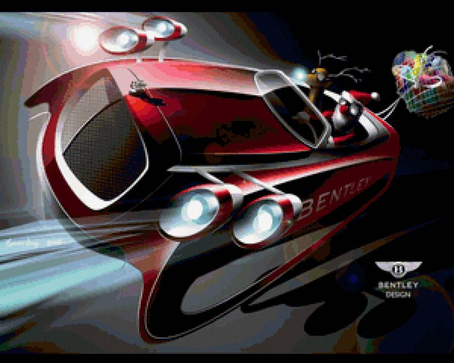 №190808 - новый год, санта клаус, машины - предпросмотр