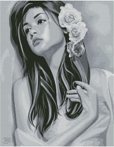 девушка - монохром, портрет, черно-белое, женщина, девушка, грусть, одиночество - оригинал