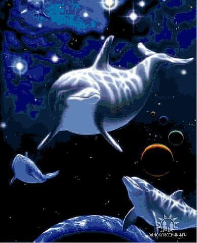 Дельфины - морской пейзаж, дельфин - оригинал