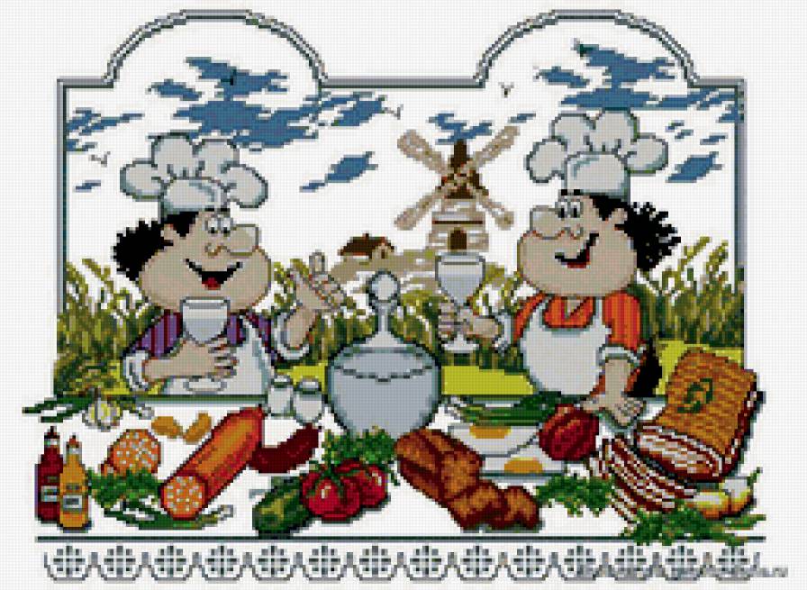 веселые поварята.. - повар, кухня, посуда, еда.. - предпросмотр