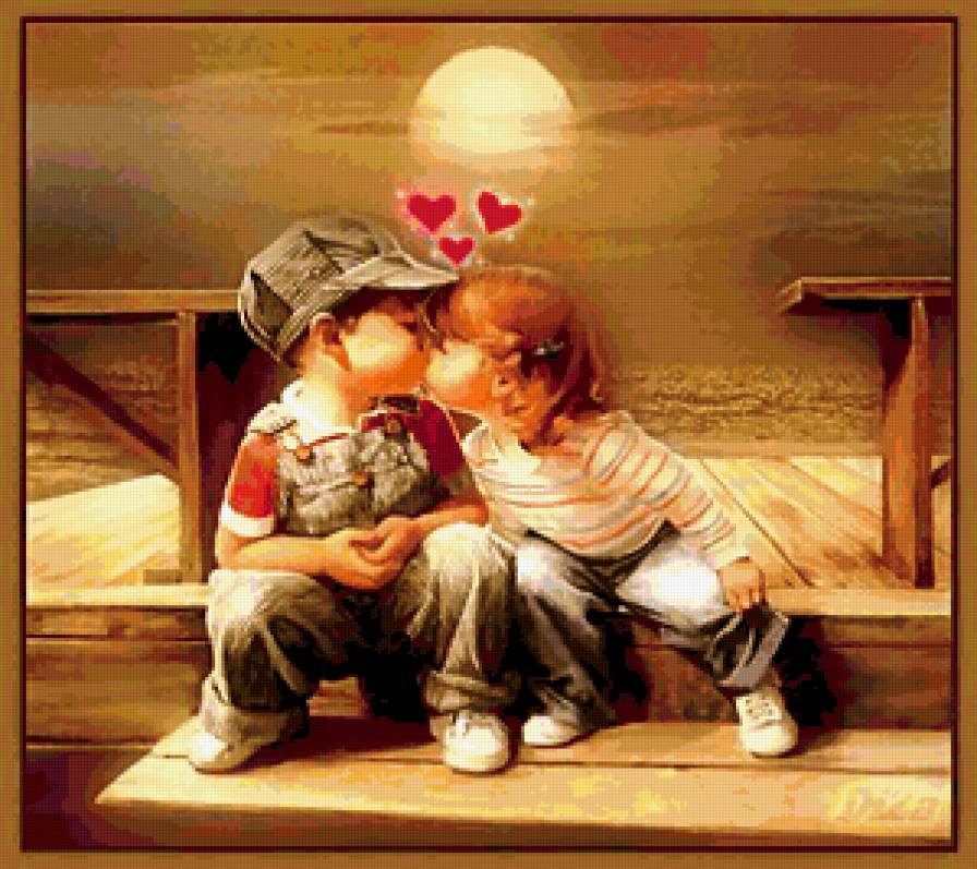 Ты меня любишь? - дети, поцелуй - предпросмотр