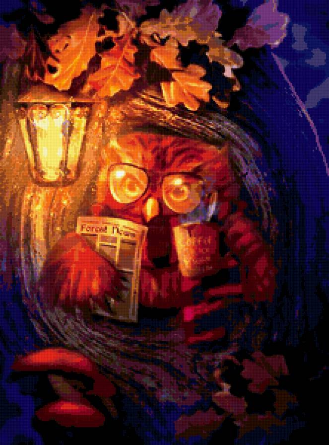 умная сова - сказка, лес, сова, книга - предпросмотр