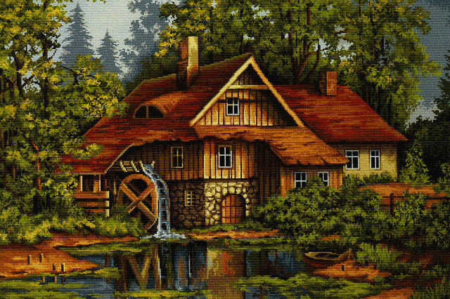 мельница - река, лес, мельница - оригинал