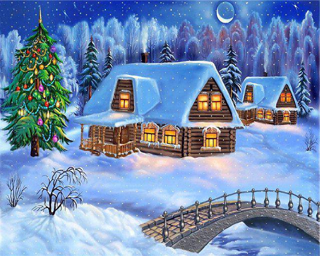 рождество - зима, ель, снег, праздник - оригинал