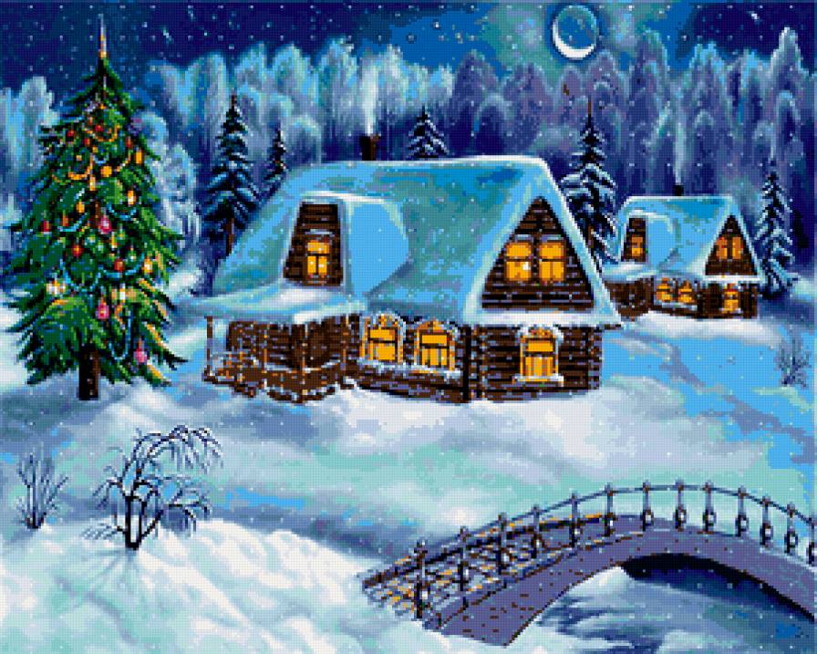 рождество - ель, снег, зима, праздник - предпросмотр