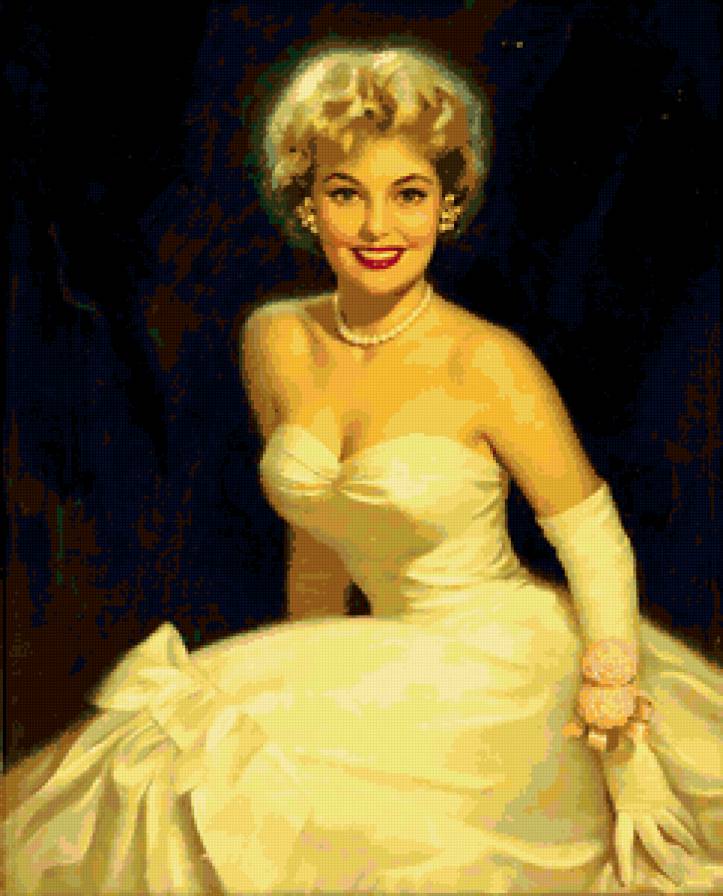 монро - ретро, живопись, монро, девушка, чувства - предпросмотр