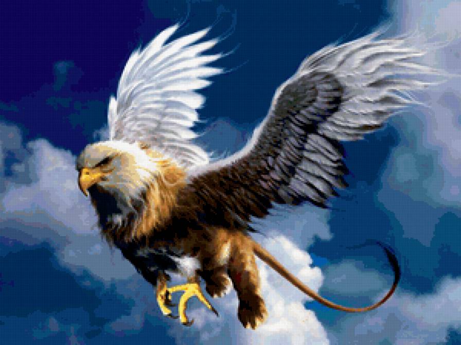 мифологический грифон - мифы, орлы, боги, полет, большие птицы, хищные, грифы - предпросмотр