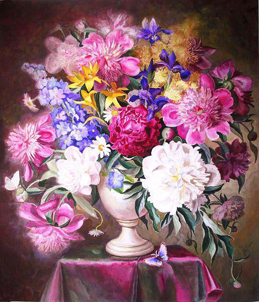 цветы - натюрморт, картина, букет, цветы - оригинал