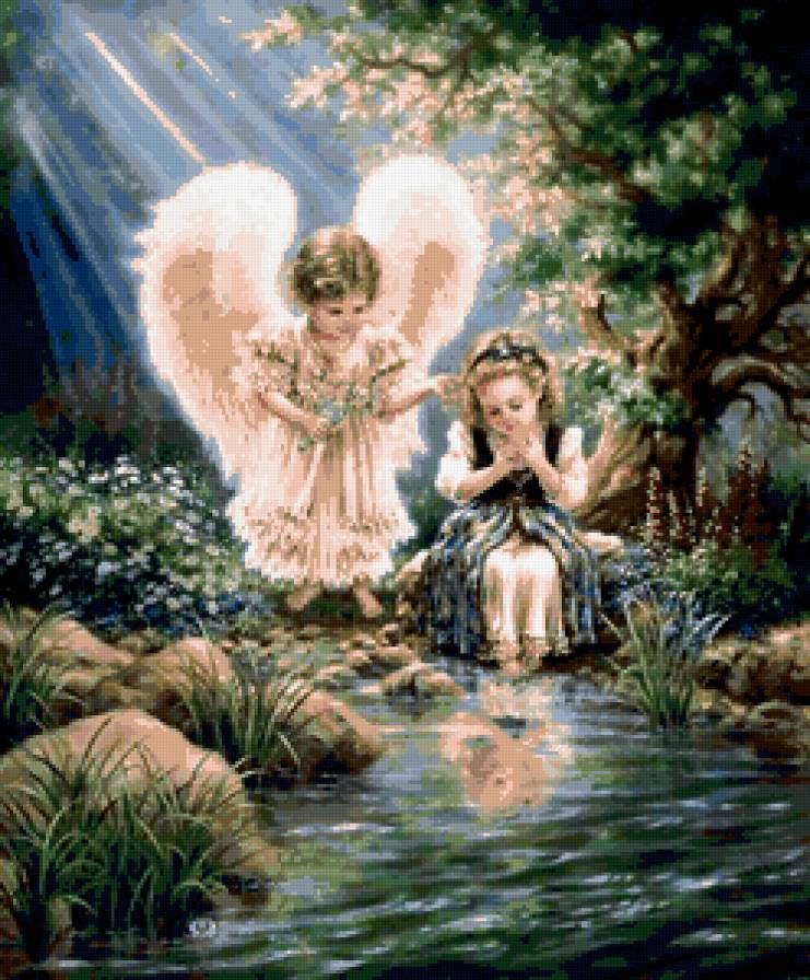 Ангелочек и девочка - ангелочек, девочка - предпросмотр