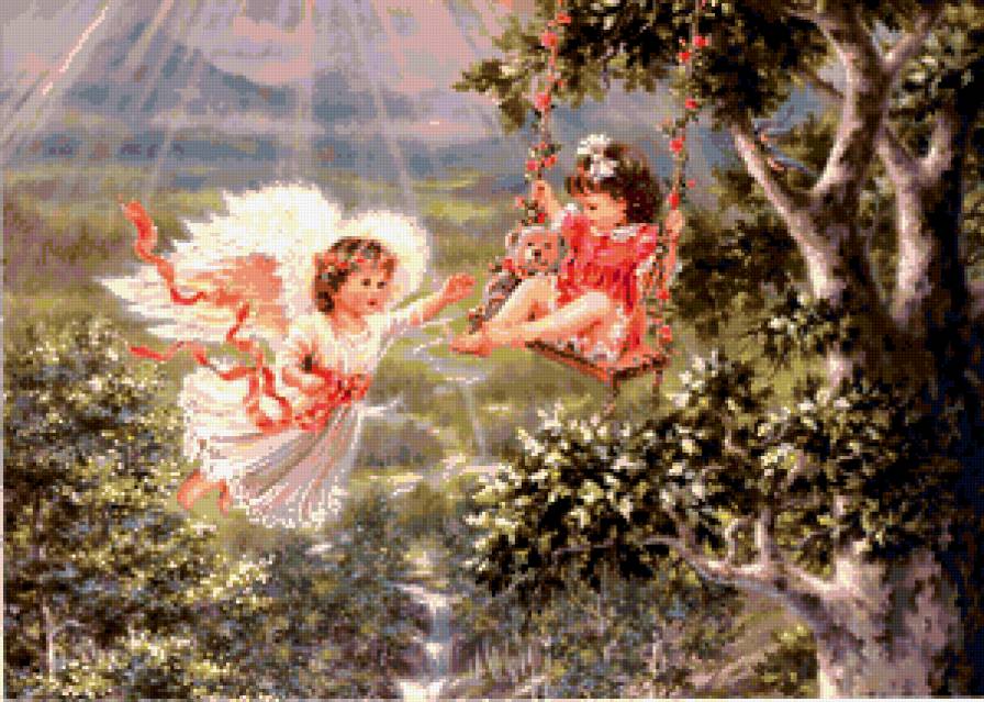 Ангелочек и девочка - девочка, ангелочек - предпросмотр