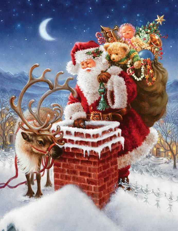новый год - сказка, снег, зима, санта-клаус, новый год, чудо, праздник, дед мороз - оригинал