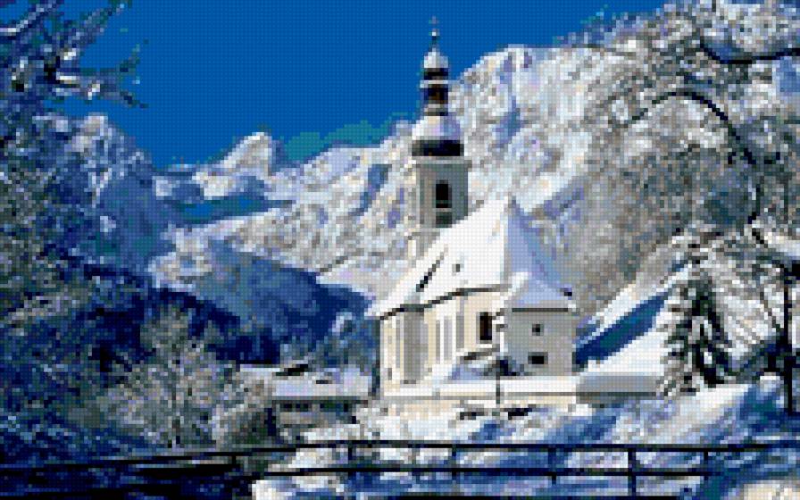 magic picture - church, winter - предпросмотр